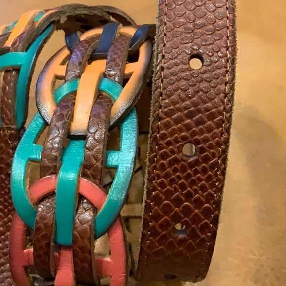 Fossil multicolor leather link belt Size  Small S - Picture 11 of 12